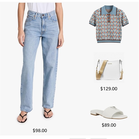 NWT CIDER Knit Collar Geometric Short Sleeve Sweater in Blue - Sz S - Picture 7 of 11